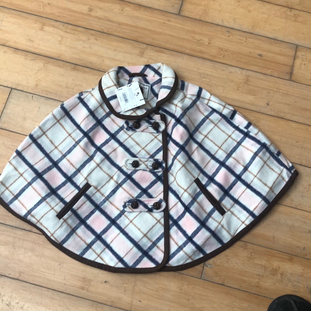Janie and jack lights pink blue cream brown cape size 2 NWT